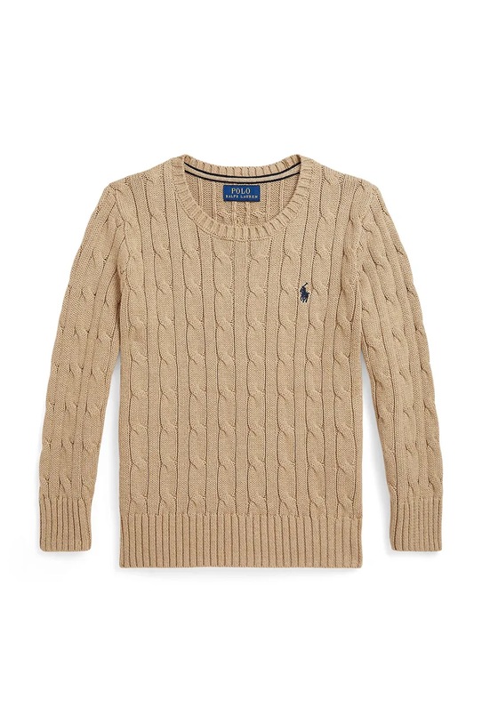 Детски памучен пуловер Polo Ralph Lauren щампа кафяв 322702674517