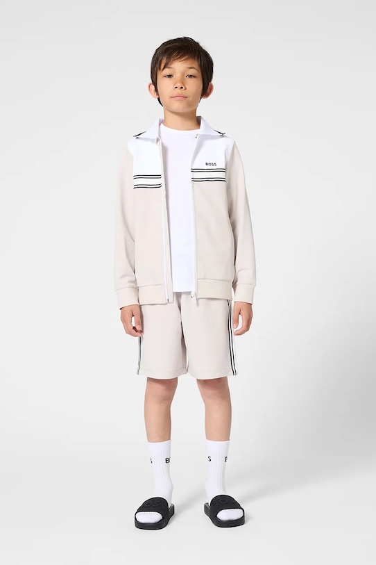 BOSS bluza dziecięca wzorzyste beżowy J52951.162.174