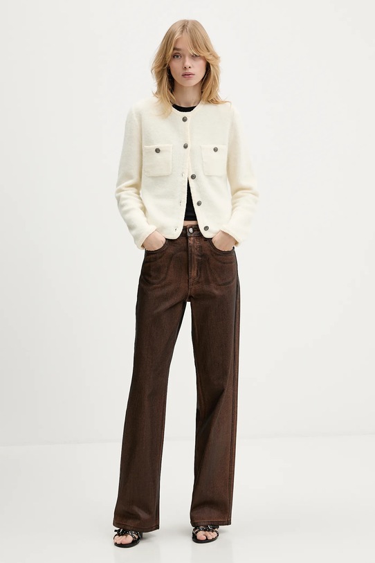 Gestuz kardigan z dodatkiem wełny 10910746 beżowy SS26