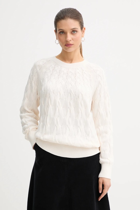 Calvin Klein Jeans sweter bawełniany bawełna beżowy LV044E301G