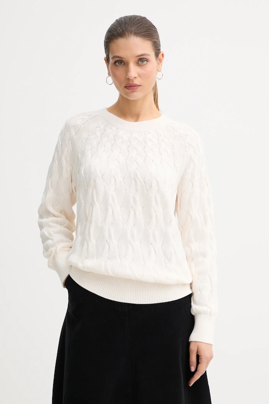 Calvin Klein Jeans sweter bawełniany bawełna beżowy LV044E301G