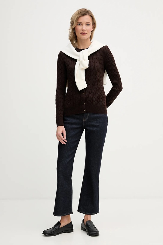 Ζακέτα με προσθήκη μαλλιού Calvin Klein Jeans LV044E307G καφέ SS26