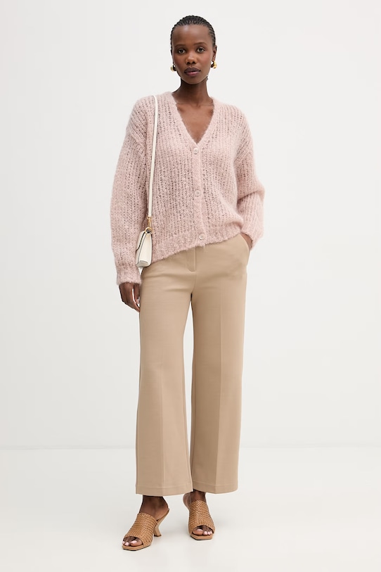 Weekend Max Mara kardigan z dodatkiem moheru DANZA 2615341051600 różowy SS26