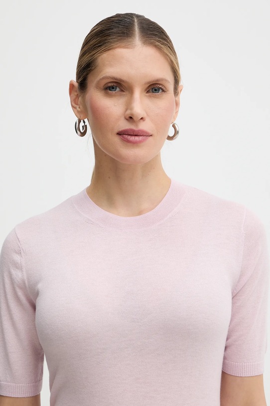 Weekend Max Mara t-shirt wełniany MAREA różowy 2615361011600