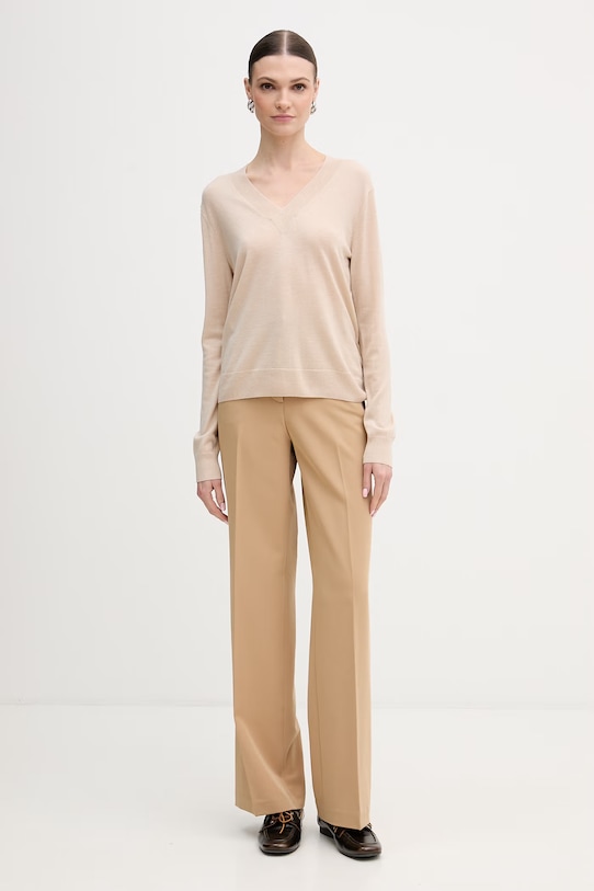 Weekend Max Mara sweter wełniany ESTREMO 2615361031600 beżowy SS26