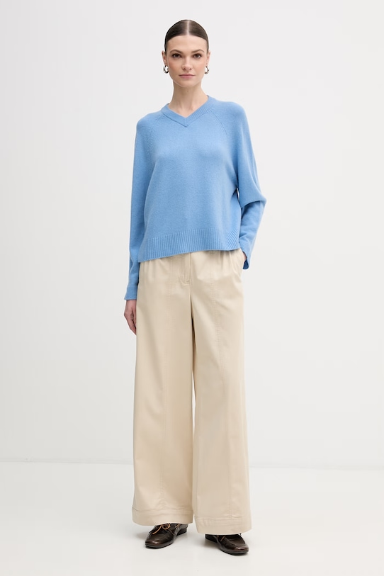 Weekend Max Mara sweter kaszmirowy CENTRO 2615361061600 niebieski SS26