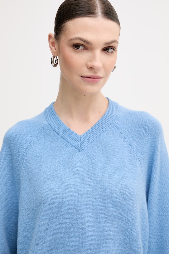 Weekend Max Mara sweter kaszmirowy CENTRO niebieski 2615361061600