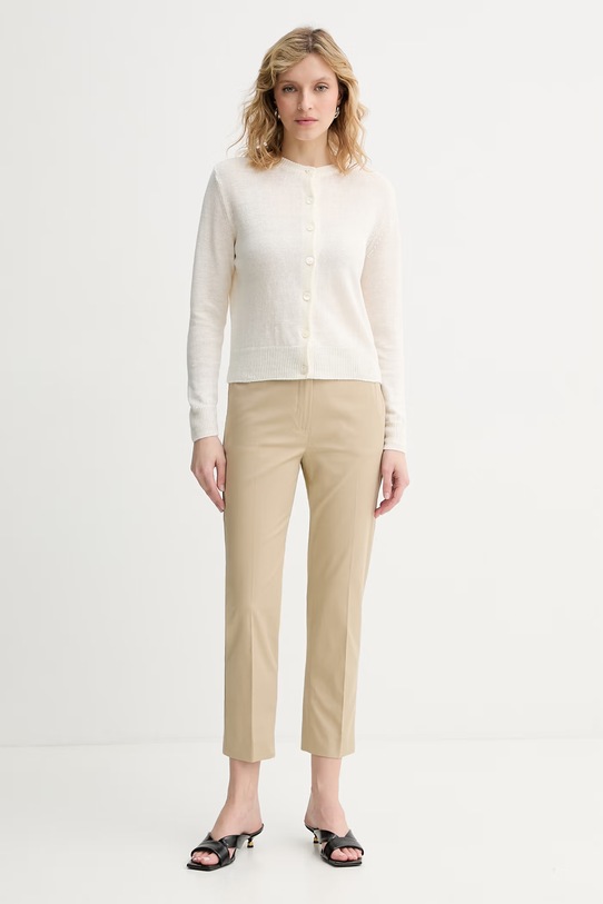 Weekend Max Mara kardigan damski lniany BADIA 2615341022600 beżowy SS26