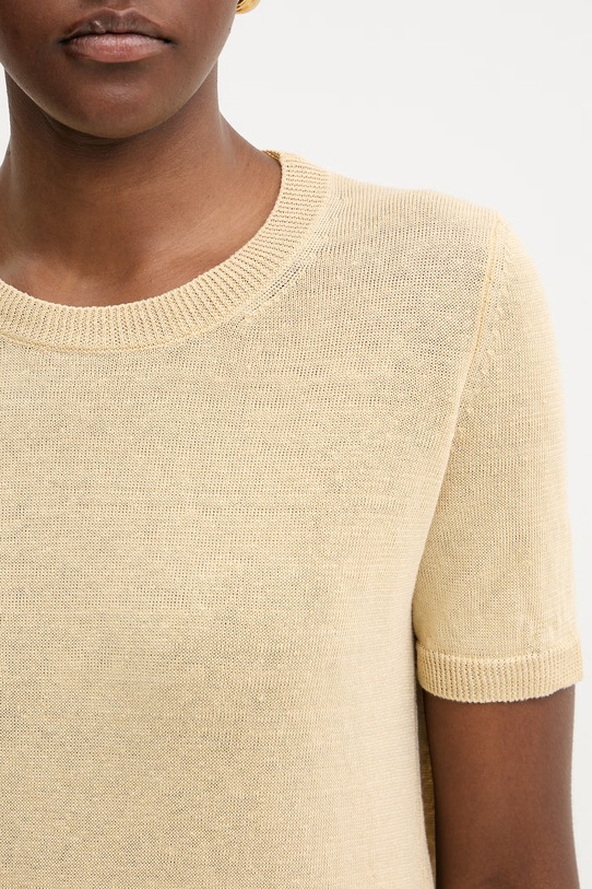 Weekend Max Mara t-shirt damski lniany PANCONE 2615361042600 beżowy