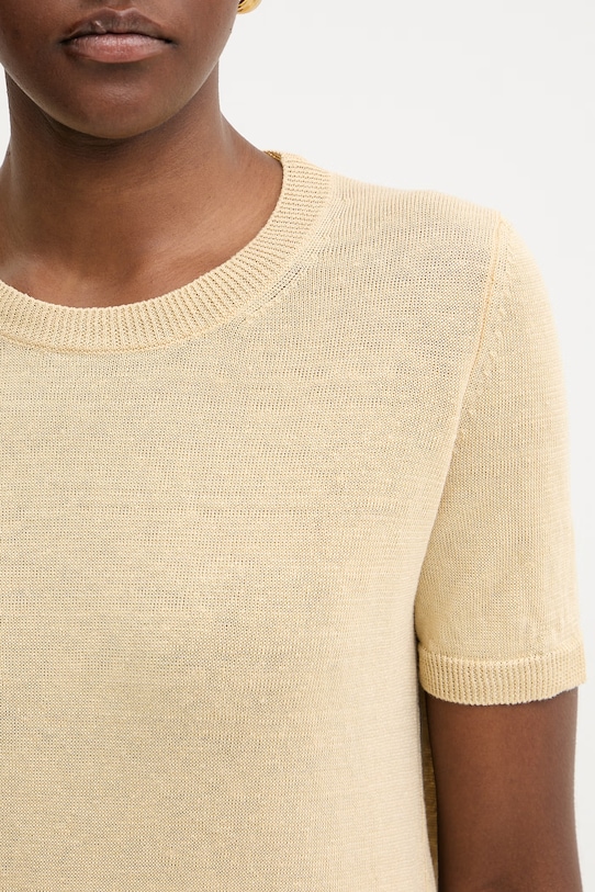 Weekend Max Mara t-shirt damski lniany PANCONE 2615361042600 beżowy