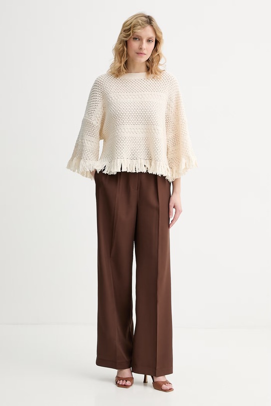 Weekend Max Mara sweter damski bawełniany PALATO 2615361092600 beżowy SS26