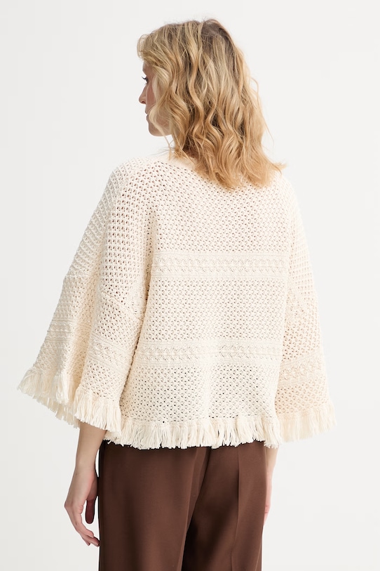 Odzież Weekend Max Mara sweter damski bawełniany PALATO 2615361092600 beżowy