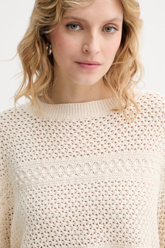 Weekend Max Mara sweter damski bawełniany PALATO beżowy 2615361092600