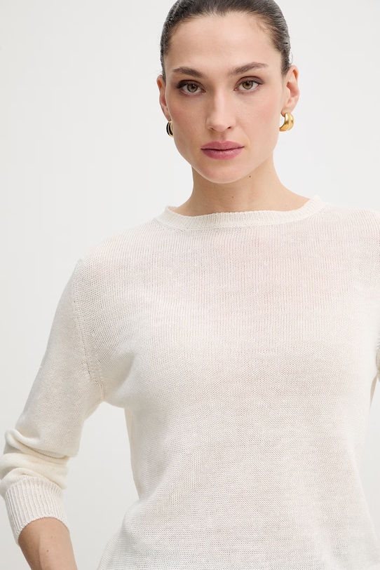 Weekend Max Mara sweter lniany ATZECO beżowy 2615361132600