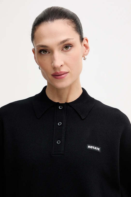 Rotate sweter z dodatkiem wełny czarny 115137100