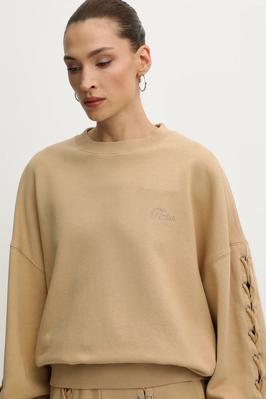 Rotate bluza bawełniana beżowy 115468654