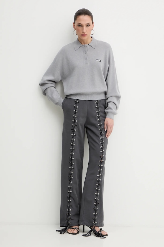 Rotate sweter z dodatkiem wełny 115137039 szary SS26