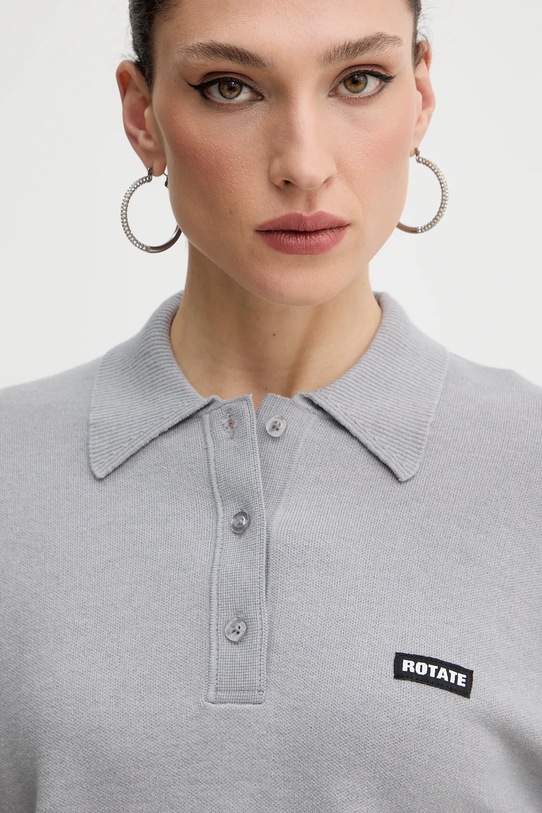 Rotate sweter z dodatkiem wełny szary 115137039