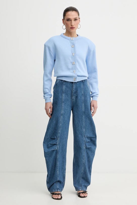 Rotate kardigan z domieszką kaszmiru 1138541321 niebieski SS26