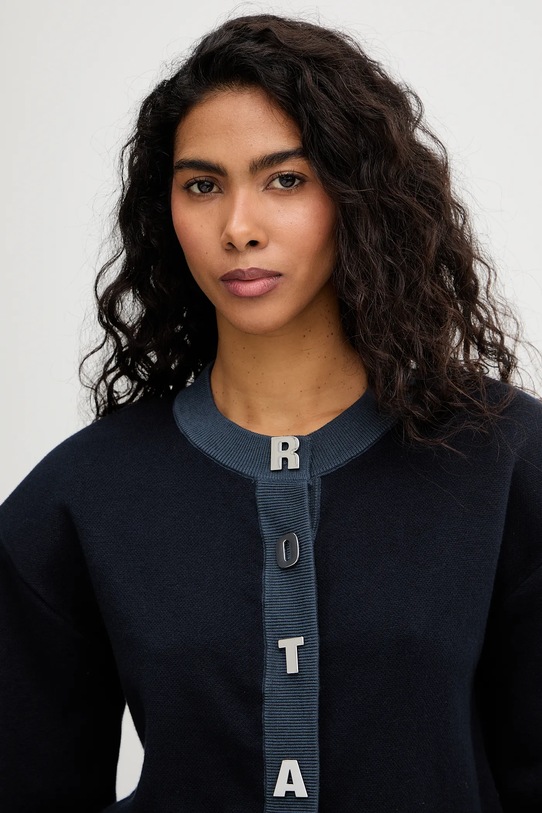 Rotate kardigan z domieszką kaszmiru granatowy 1149032318