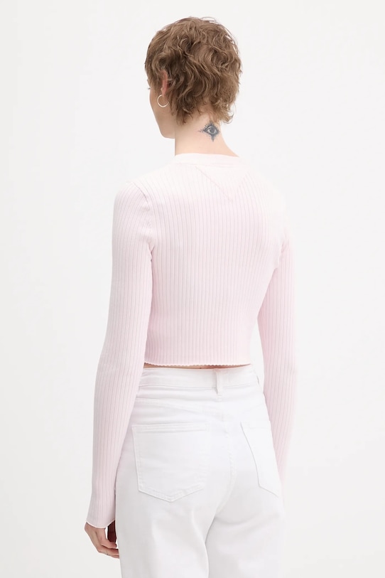 Odzież Tommy Jeans kardigan dziecięcy DW0DW22023 różowy