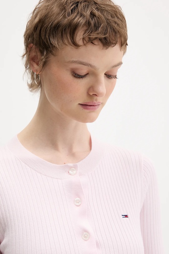 Tommy Jeans kardigan dziecięcy różowy DW0DW22023