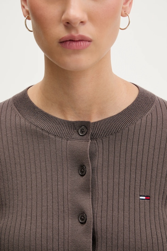 Tommy Jeans kardigan dziecięcy DW0DW22023 brązowy