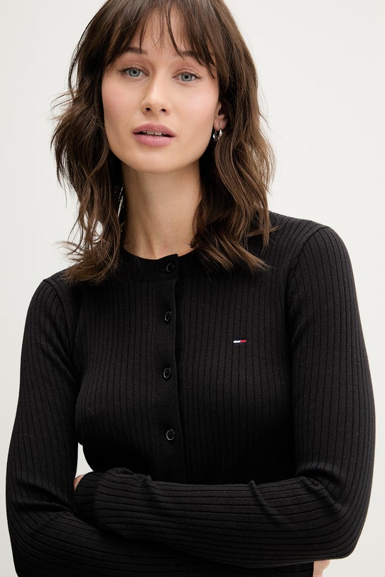 Tommy Jeans kardigan dziecięcy czarny DW0DW22023