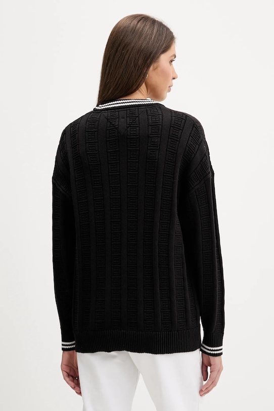 Ρούχα Βαμβακερή ζακέτα Tommy Jeans DW0DW22026 μαύρο