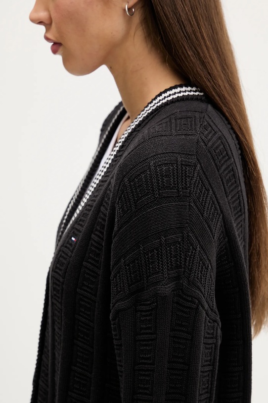 Βαμβακερή ζακέτα Tommy Jeans DW0DW22026 μαύρο