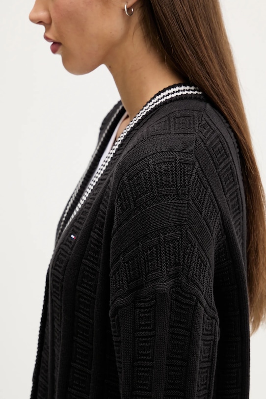 Βαμβακερή ζακέτα Tommy Jeans DW0DW22026 μαύρο