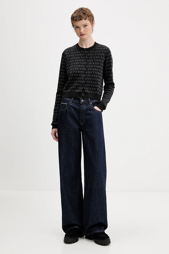 Tommy Jeans kardigan DW0DW22030 czarny SS26