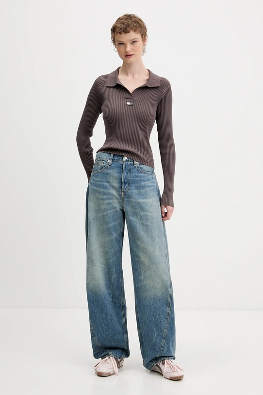 Tommy Jeans sweter DW0DW22036 brązowy SS26