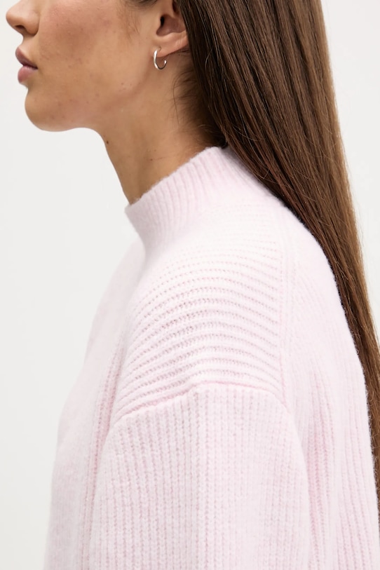 Svetr z vlněné směsi Tommy Jeans DW0DW22109 růžová