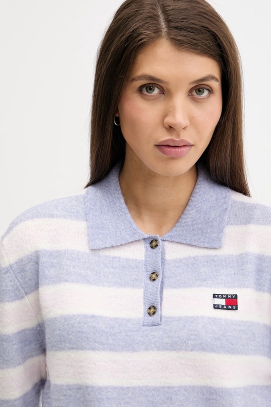 Πουλόβερ με προσθήκη αλπακά Tommy Jeans μπλε DW0DW22558