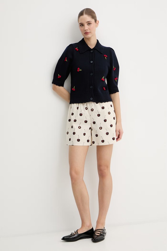 Stine Goya kardigan damski z dodatkiem wełny SG.SS26.K044.2359 granatowy SS26