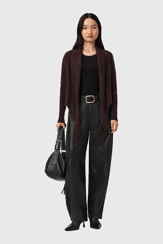 Odzież AllSaints kardigan kaszmirowy W091KD brązowy