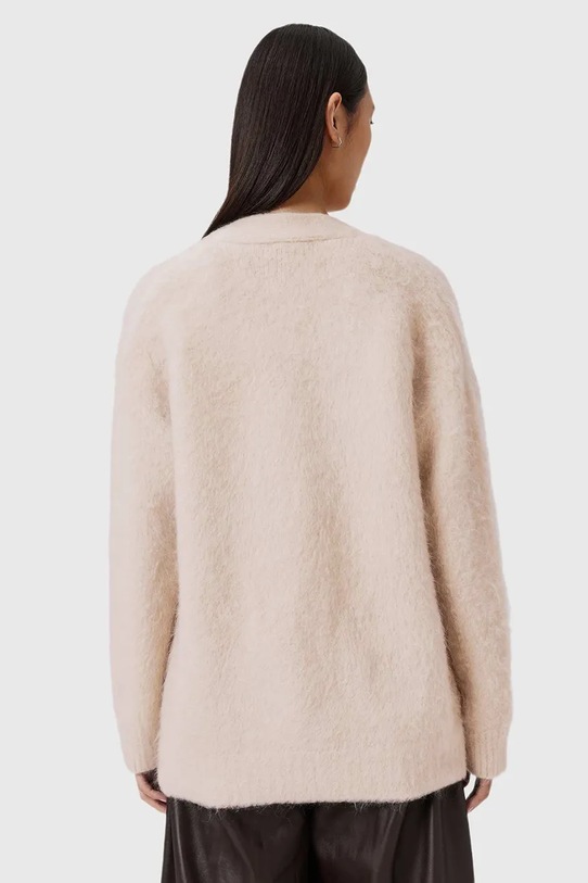 AllSaints kardigan z wełną W077KD beżowy SS26
