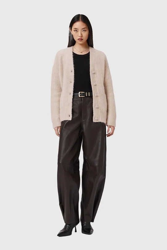 AllSaints kardigan z wełną W077KD beżowy