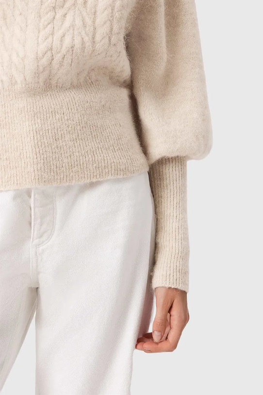 AllSaints sweter z dodatkiem alpaki brązowy W090KD