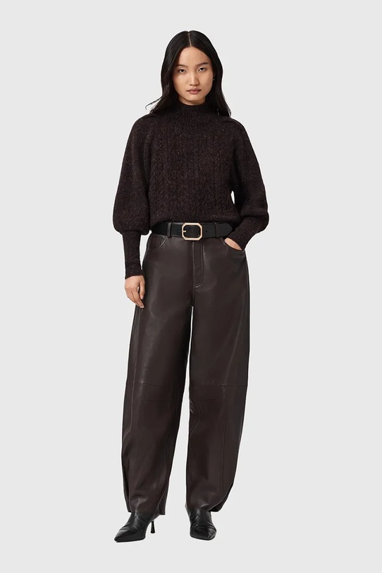 Odzież AllSaints sweter z dodatkiem alpaki W090KD brązowy