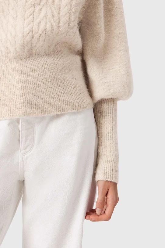 AllSaints sweter z dodatkiem alpaki brązowy W090KD