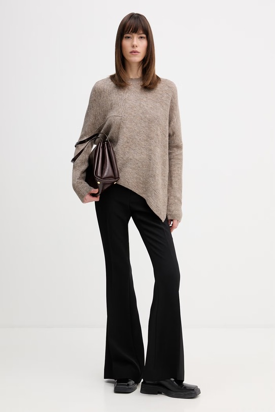 AllSaints sweter z dodatkiem wełny W096KD beżowy SS26