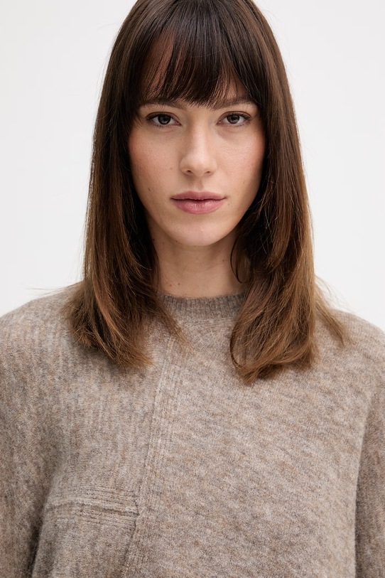 AllSaints sweter z dodatkiem wełny beżowy W096KD