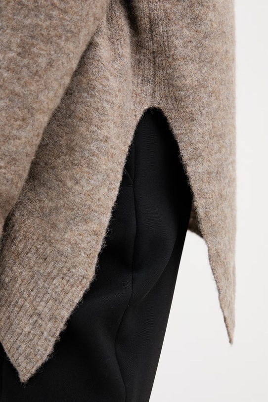 AllSaints sweter z dodatkiem wełny W096KD beżowy