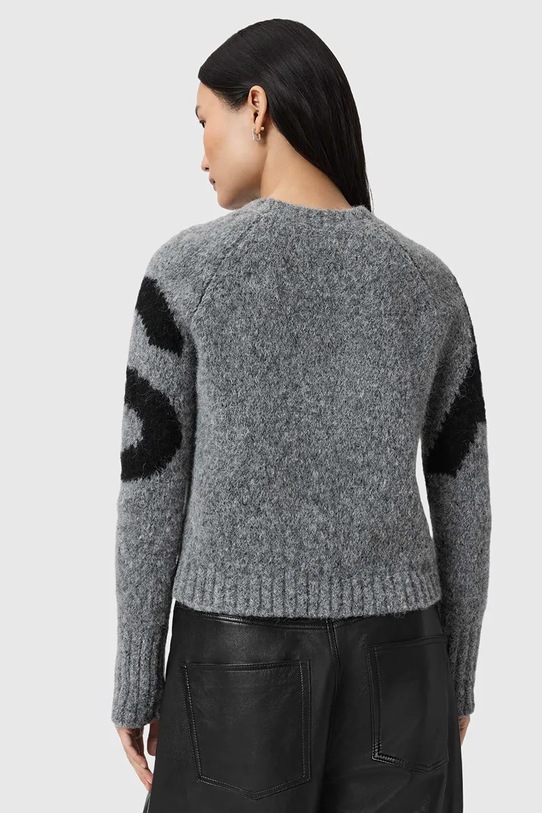 AllSaints sweter z dodatkiem alpaki W088KD czarny SS26