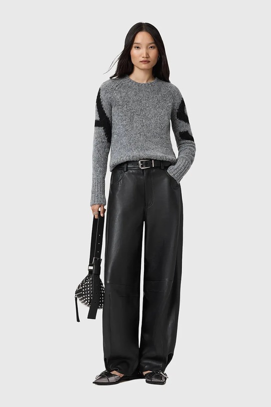 AllSaints sweter z dodatkiem alpaki W088KD czarny