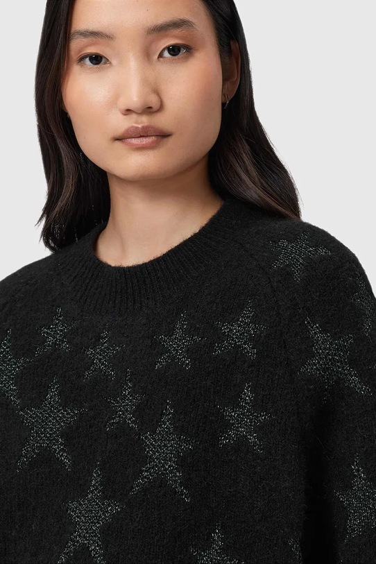 Odzież AllSaints sweter z dodatkiem wełny W089KD czarny