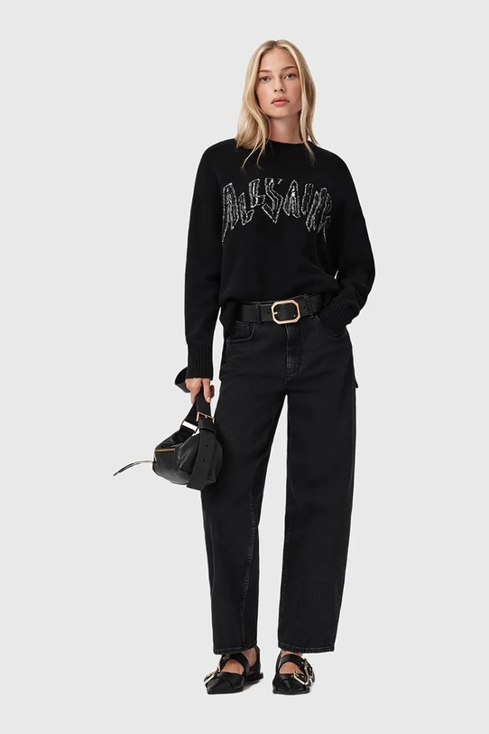 Odzież AllSaints sweter z dodatkiem wełny W071KD czarny