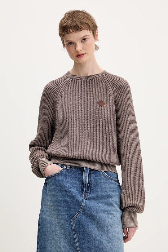 Βαμβακερό πουλόβερ Hugo Blue Slipery_B βαμβάκι καφέ 50554206